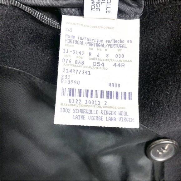 Hugo Boss Trench Coat Black Peacoat Jacket Men 44R - Picture 6 of 6